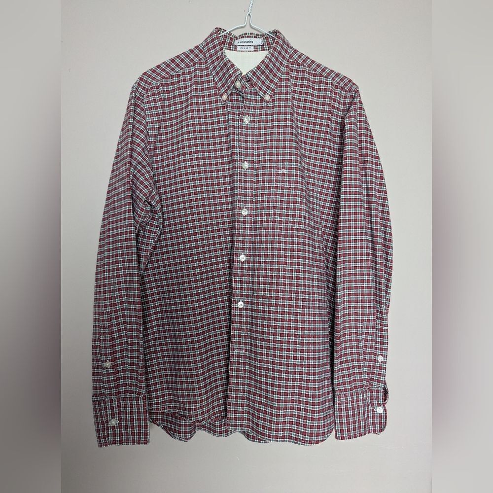 J. Lindeberg Men's button down shirt Bobby Oxford – Red Green Check L, Cotton
